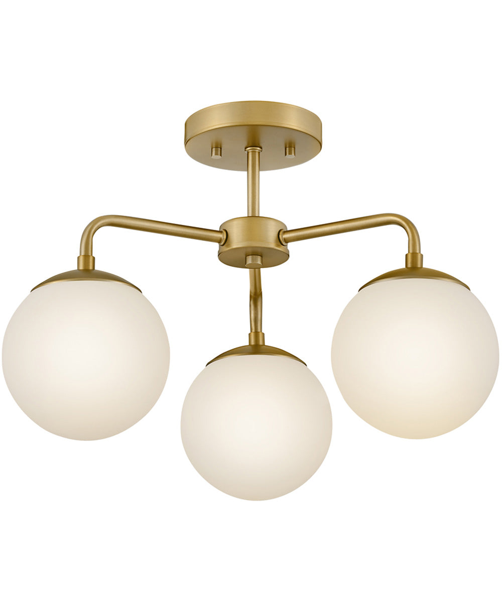 Julep 3-Light Medium Semi-Flush Mount in Lacquered Brass