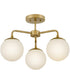 Julep 3-Light Medium Semi-Flush Mount in Lacquered Brass