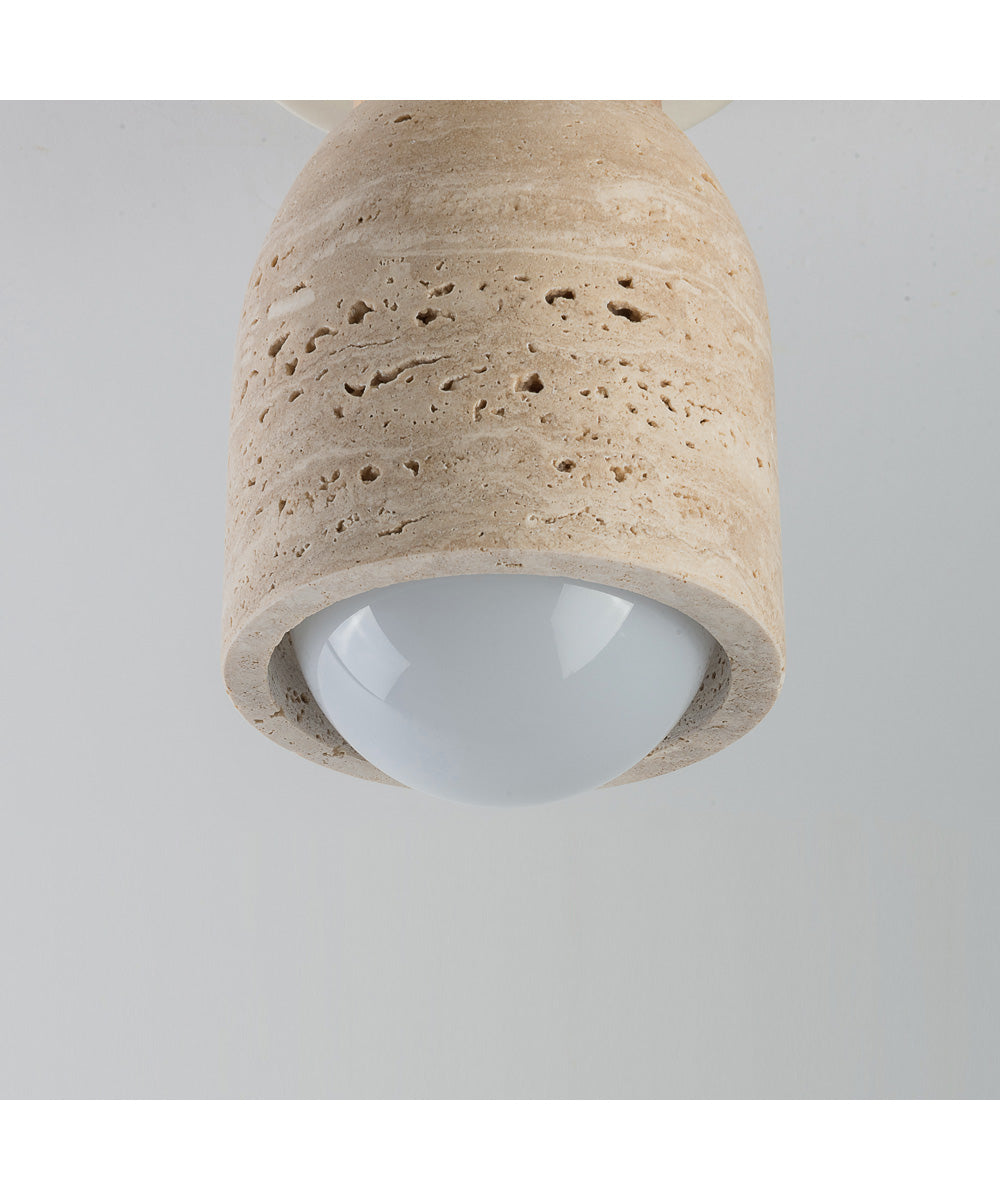 Pompeii 1-Light Flush Mount Travertine / Oyster