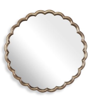 Cerrito Antique Brass Round Mirror