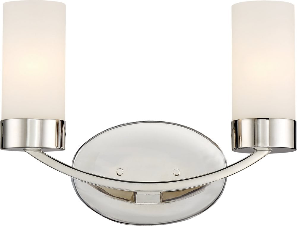 14"W Denver 2-Light Vanity & Wall Polished Nickel