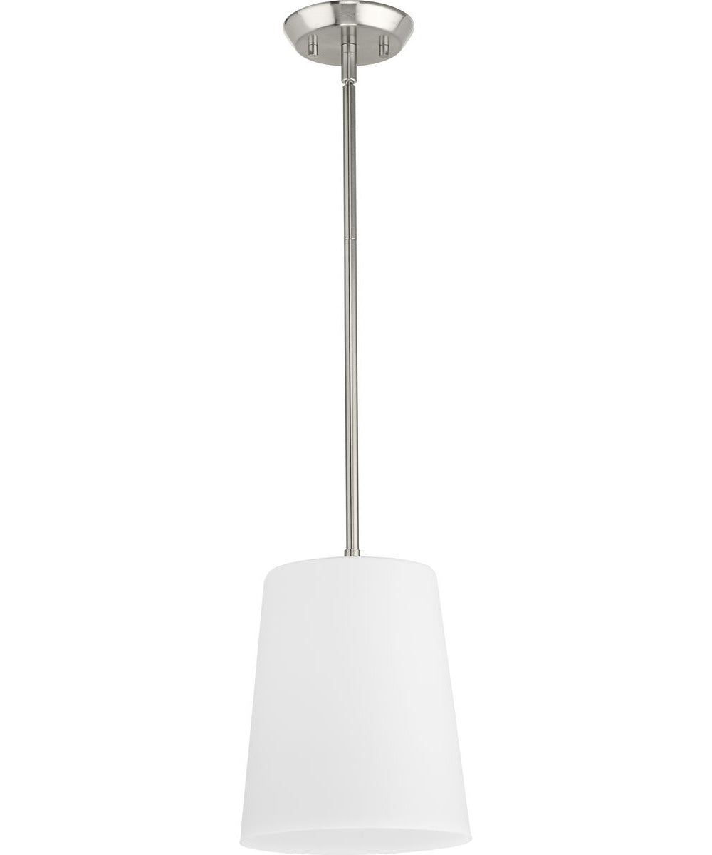 Clarion 1-Light Etched White Pendant P500429 Brushed Nickel
