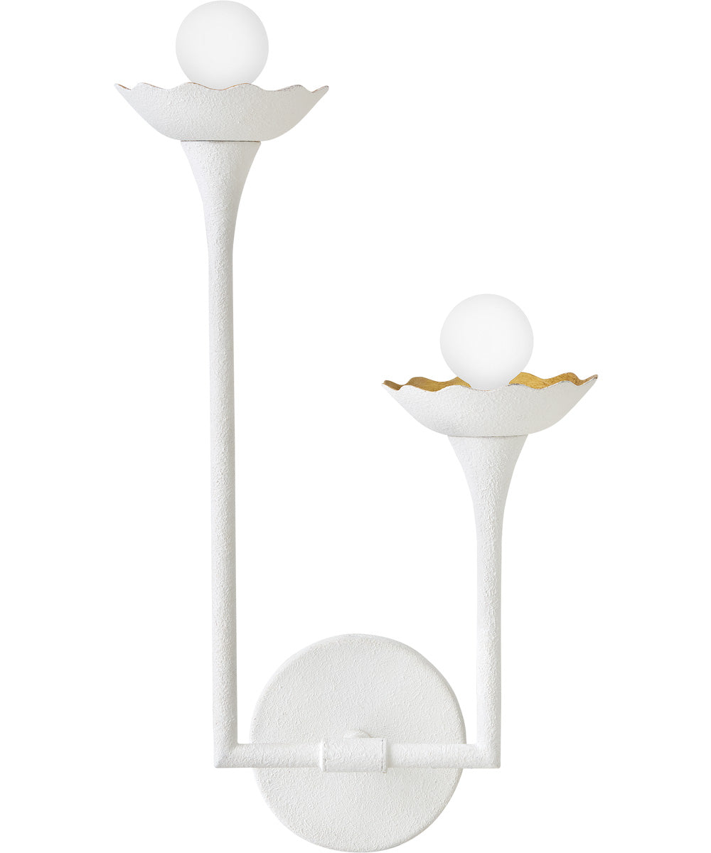 Darla 2-Light Medium Two Light Sconce in Textured Plaster