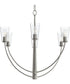 Jheni 6-Light Chandelier with Clear Glass Shades Brushed Nickel