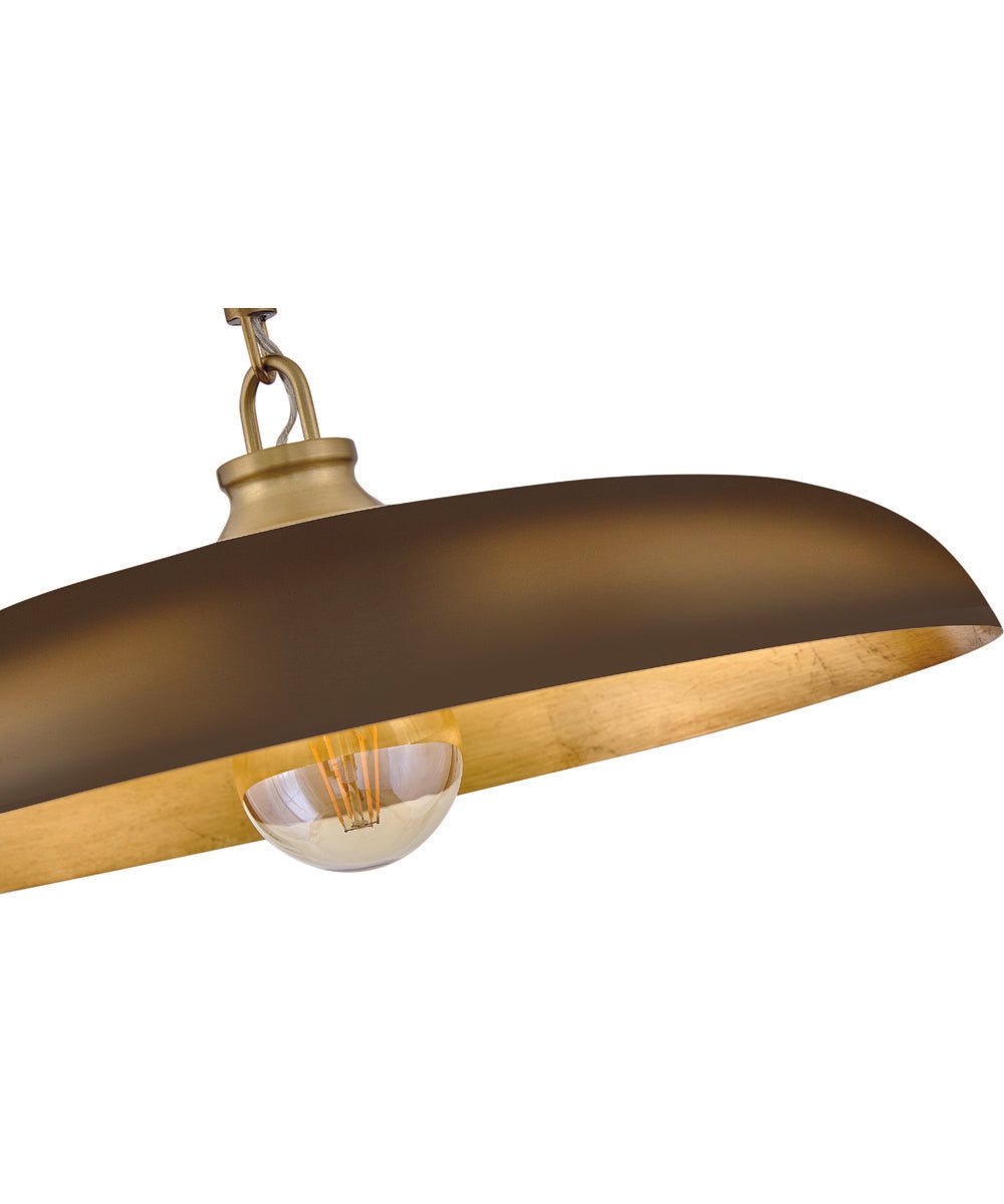 Sadie 1-Light Large Dome Pendant in Lacquered Brass