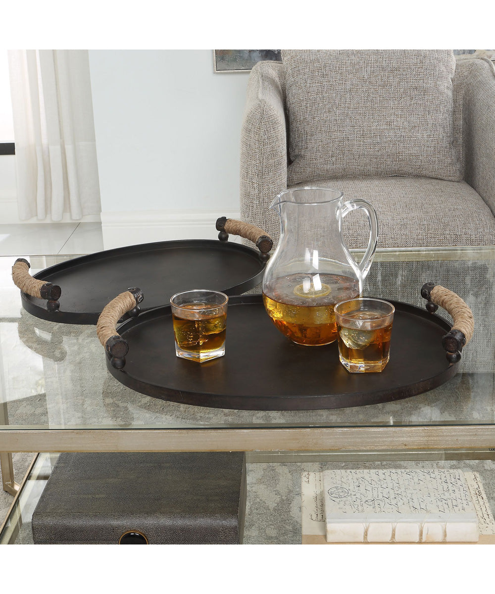 Viggo Bronze Trays, Set of 2