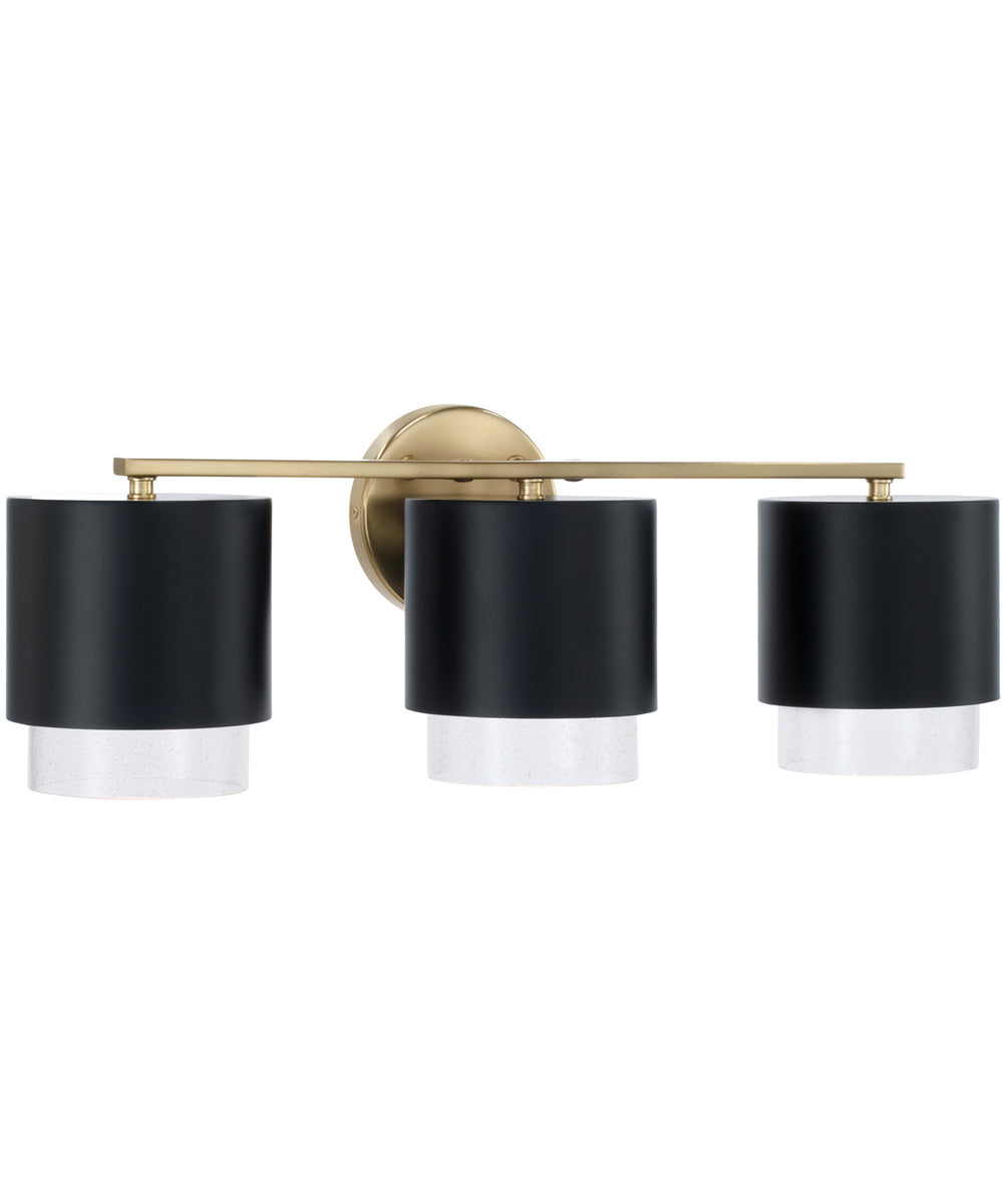 Weller 3-Light Vanity Matte Brass and Black
