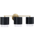 Weller 3-Light Vanity Matte Brass and Black
