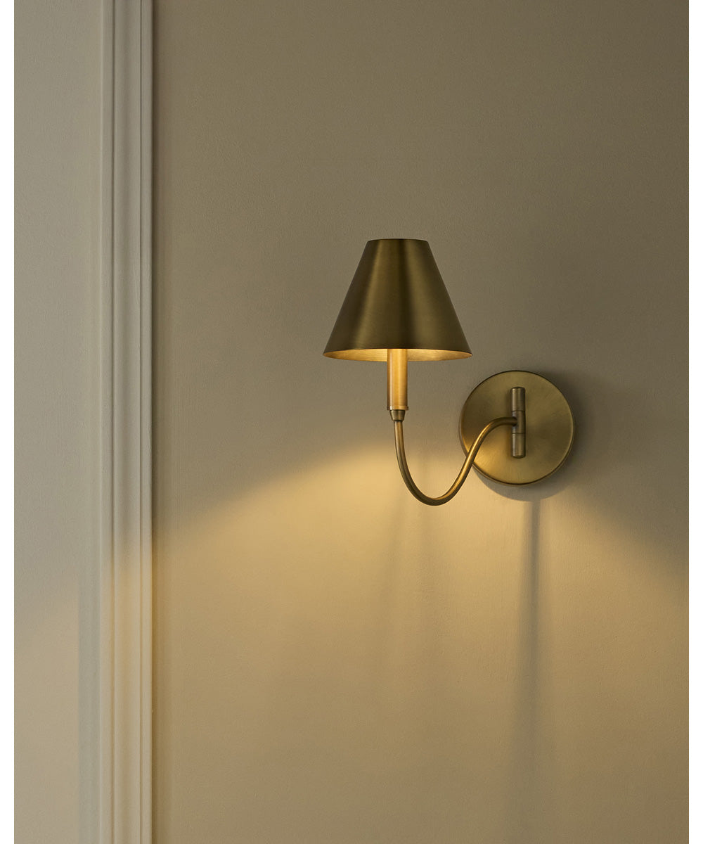 Waltz 1-light Wall Mount Light Fixture Brushed Brass