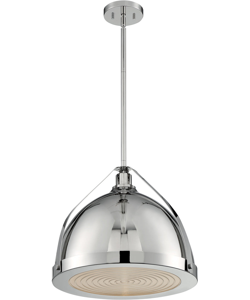 15"H Barbett 1-Light Pendant Polished Nickel