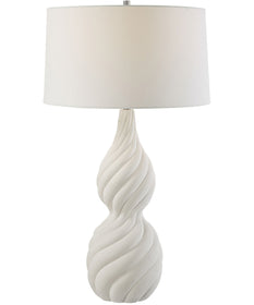 Twisted Swirl White Table Lamp