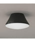 Avra Medium 2-Light Flush Mount with Etched White Glass Shade Matte Black