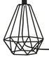 Catalina 18"H Metal Geometric Cage Matte Black Finish Table Lamp with White Linen Drum Shade