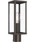 Ryle 1-Light Post Mount Lantern with Clear Glass Panels Antique Bronze