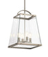 Darton 18"W 4-Light Classic Pewter Large Foyer Pendant with Clear Glass by Kichler