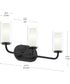 Mack 3-Light Vanity Light with Layered Glass Shades Matte Black