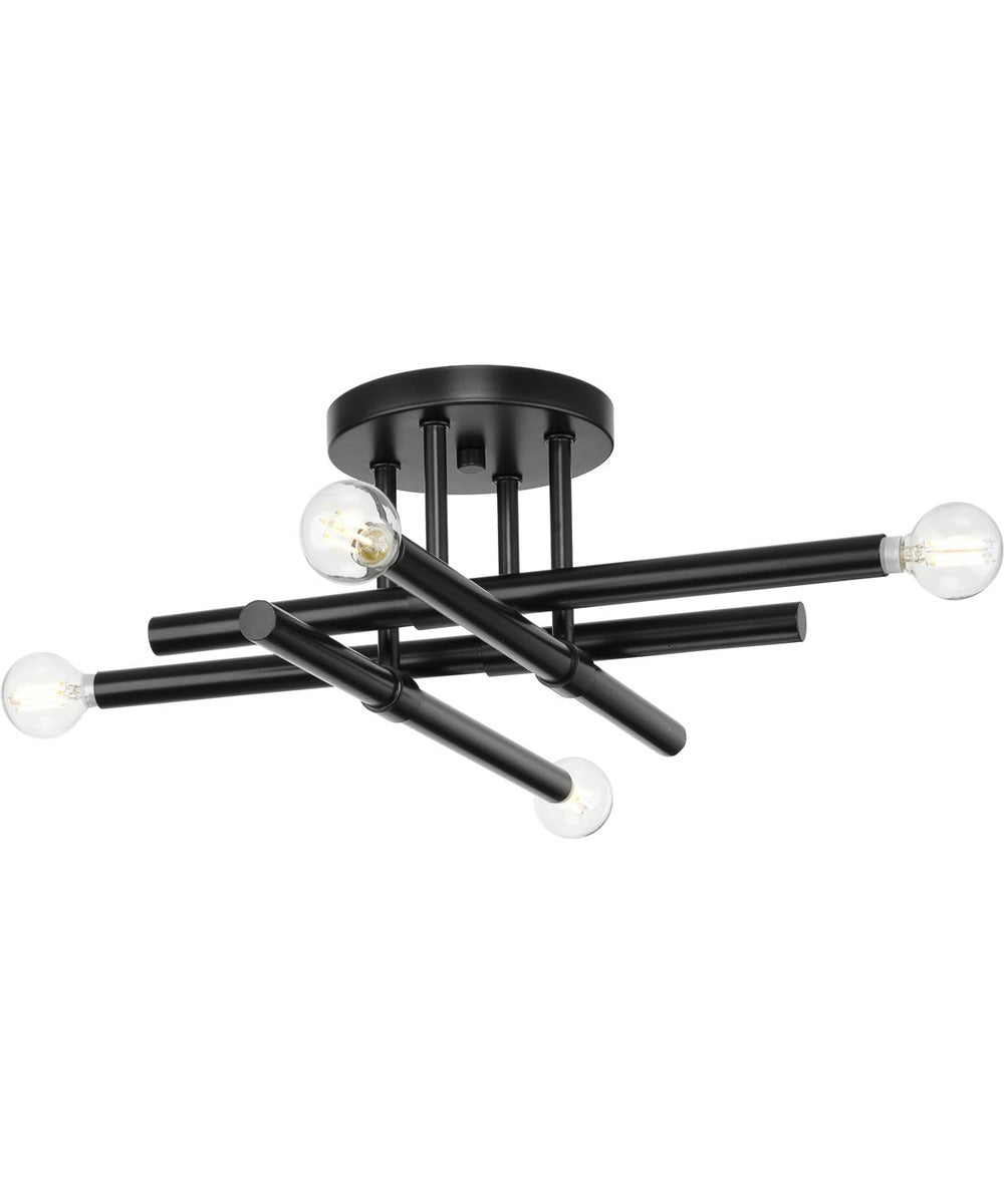 Arya 4-Light 20" Semi-Flush Mount Light Matte Black
