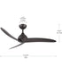 Nirra 52-in. 3-Blade Modern Ceiling Fan Satin Natural Bronze