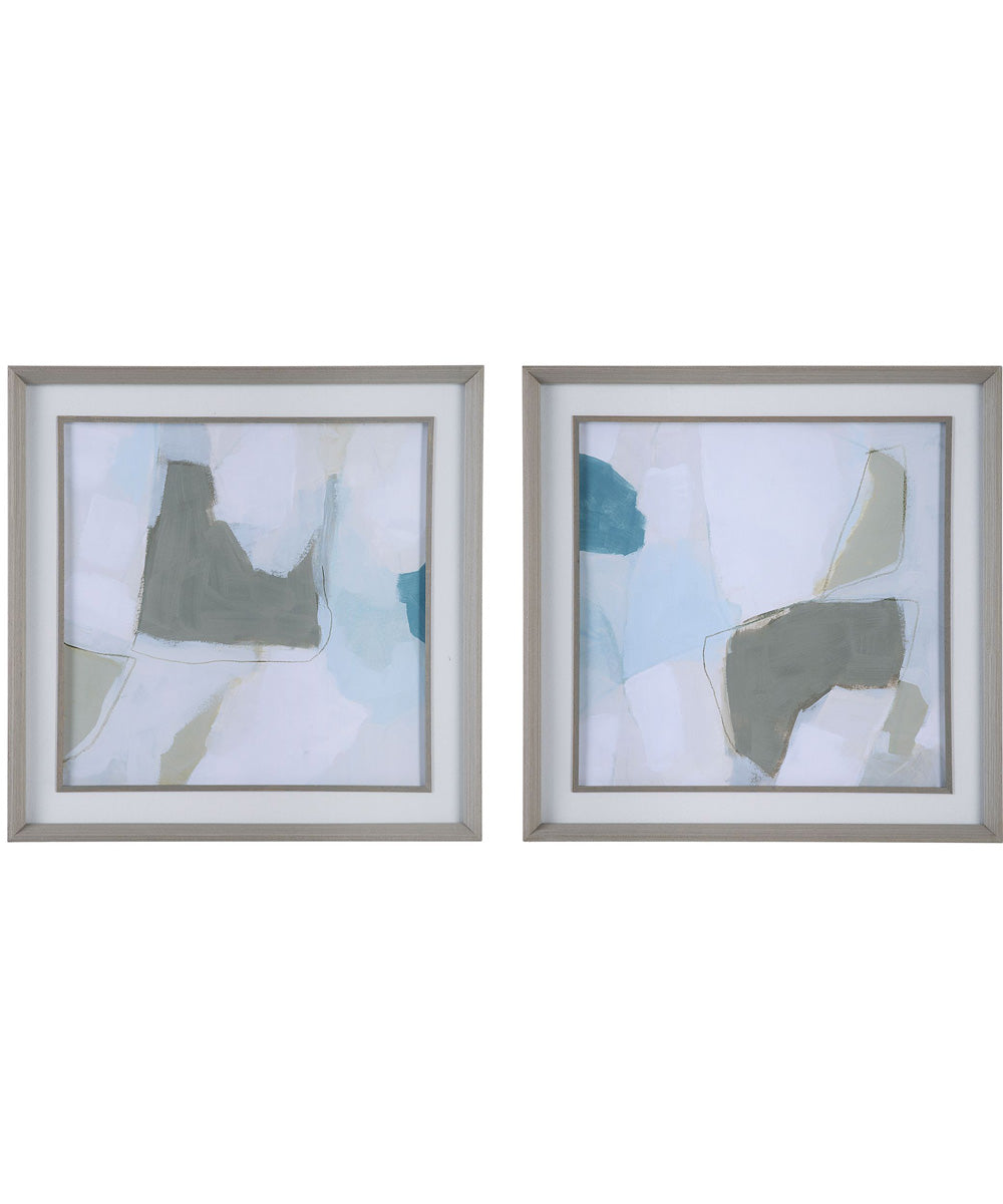 Mist Shapes Framed Prints, Set of 2