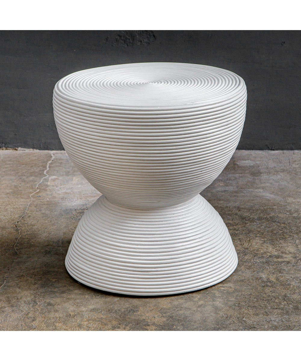 Bongo White Rattan Side Table