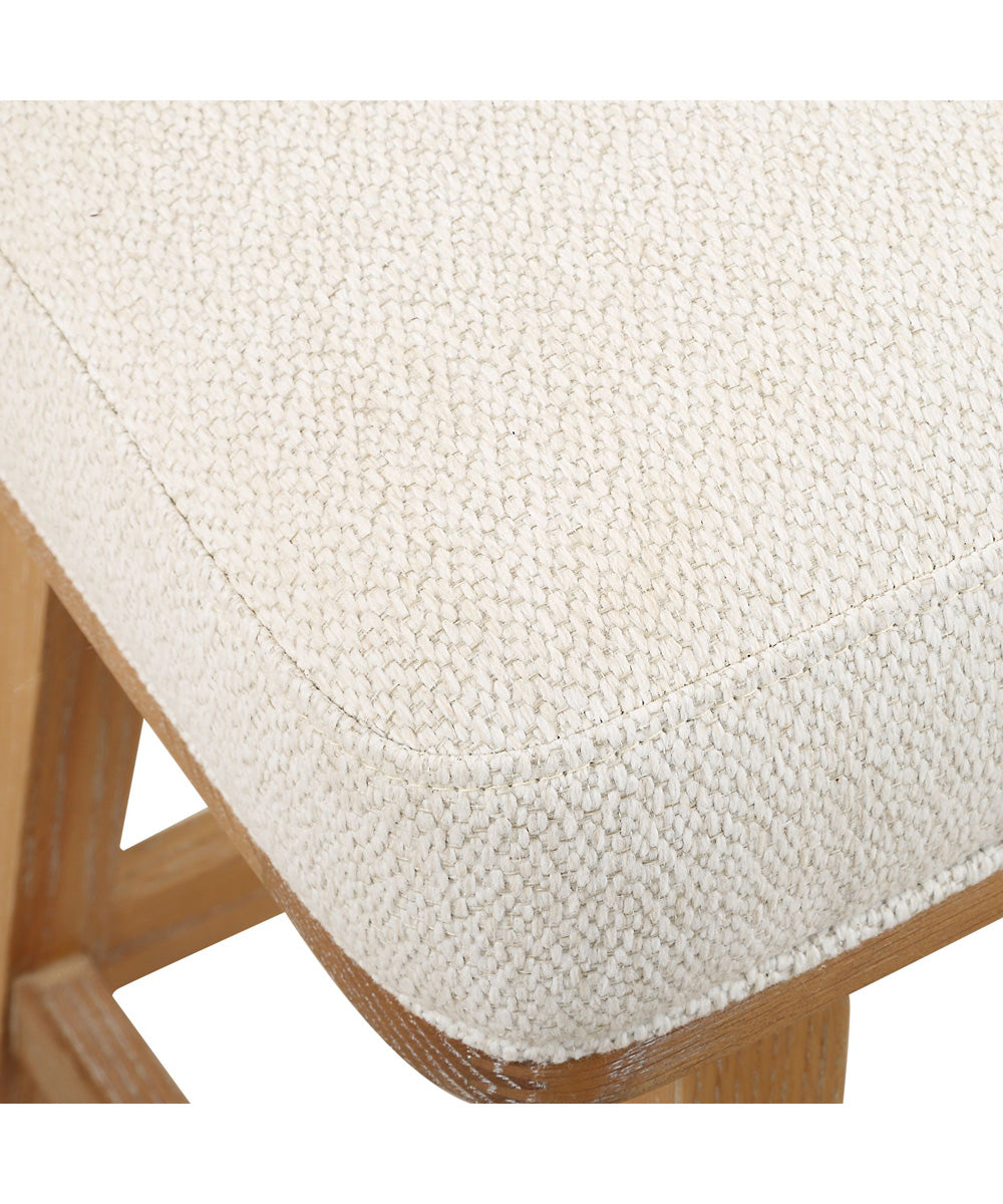Klismos Off-White Fabric Counter Stool