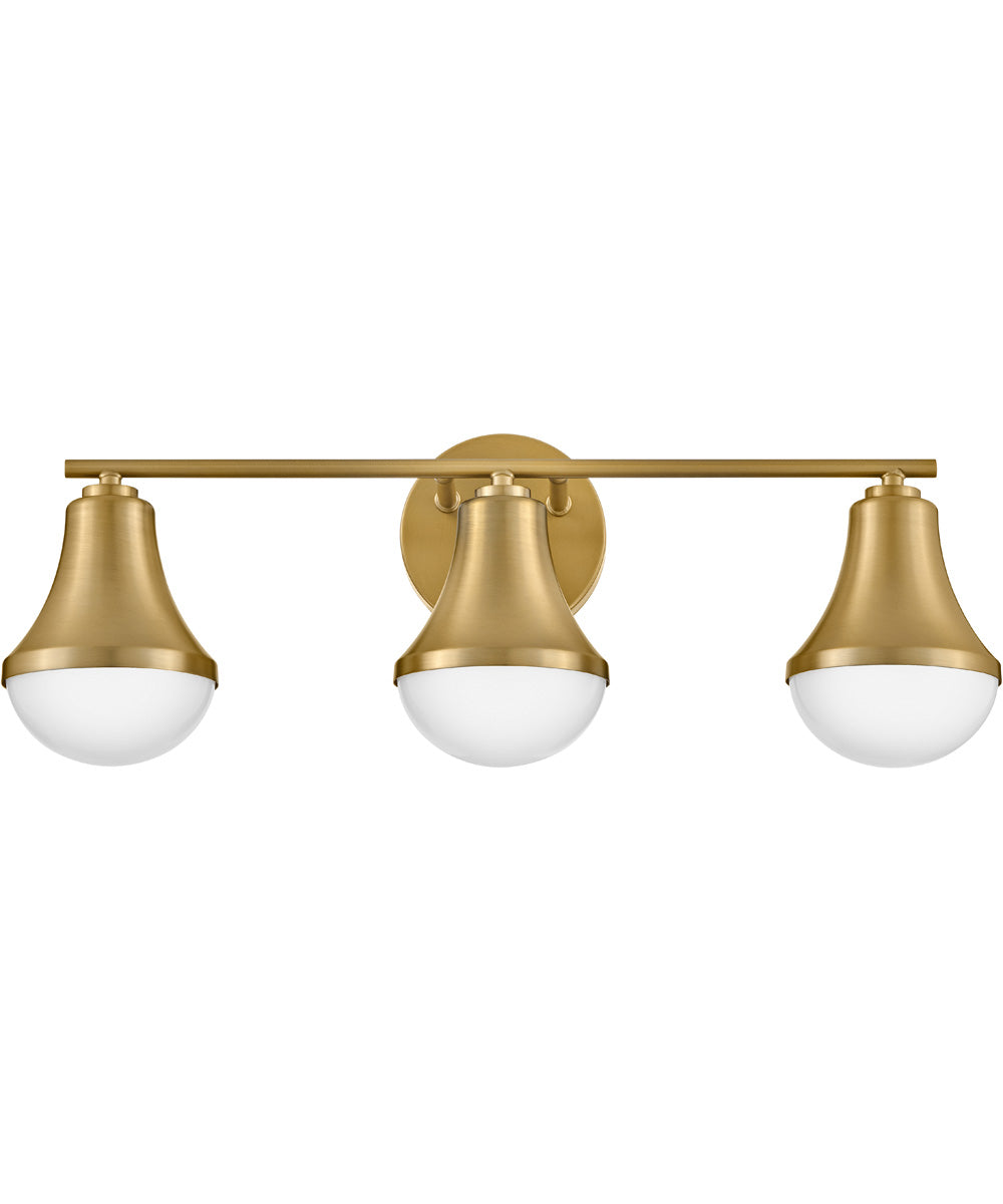 Haddie 3-Light Medium Three Light Vanity in Lacquered Brass
