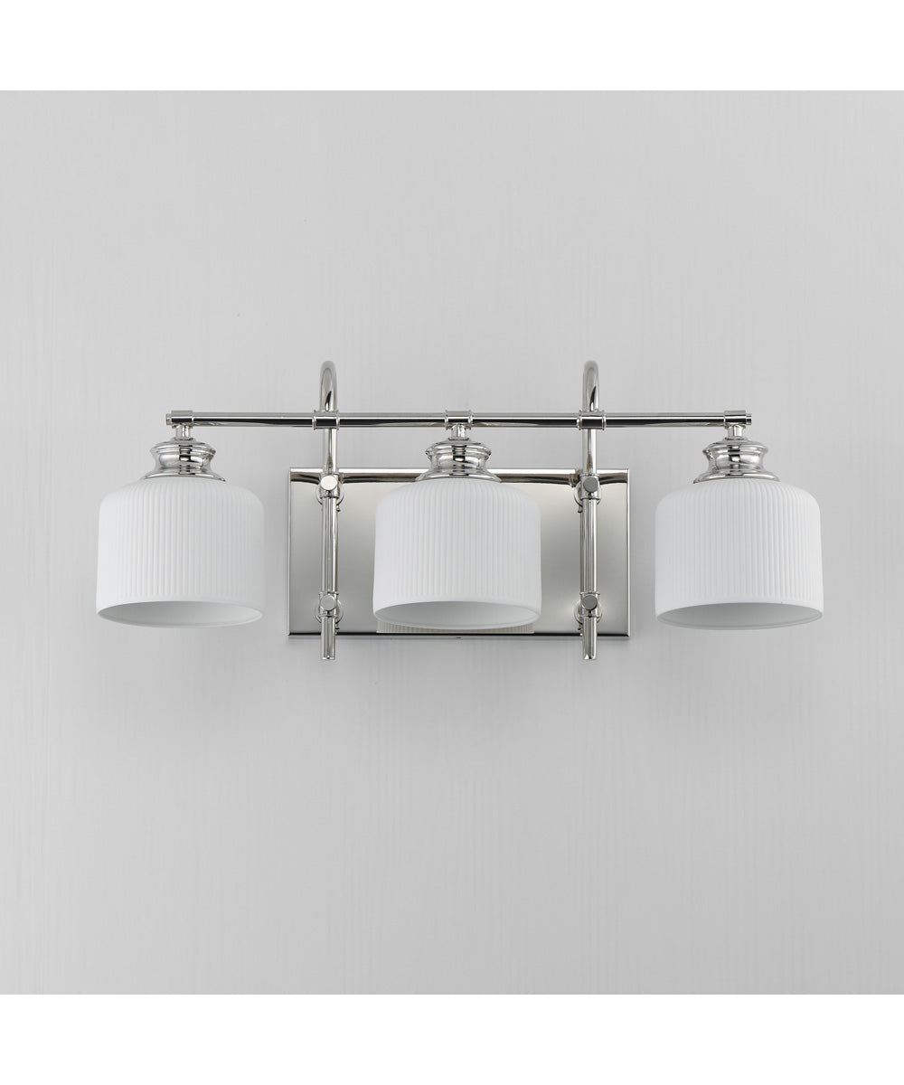 Bisque 3-Light Bath Vanity Polished Nickel