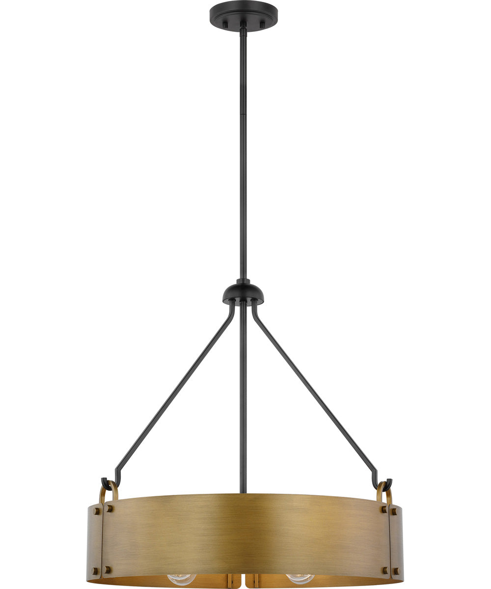 Halter 4-Light Pendant Matte Black / Natural Brass