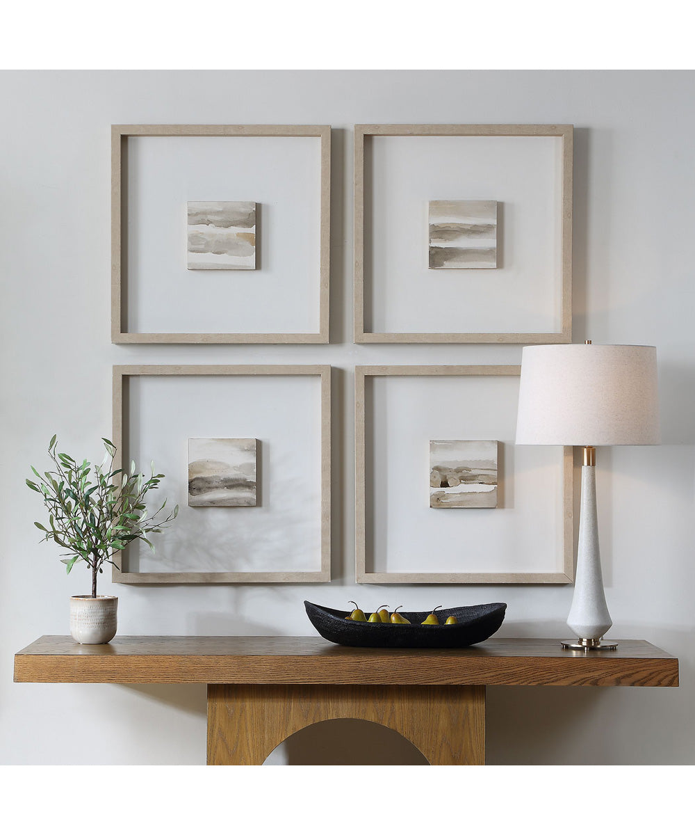Studying Sepia Hand Painted Canvases Set of 4