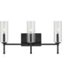 Elara 3-Light Clear Glass New Traditional Bath Vanity Light Matte Black