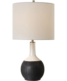 Ceramic Accent Lamp in Matte Black and White