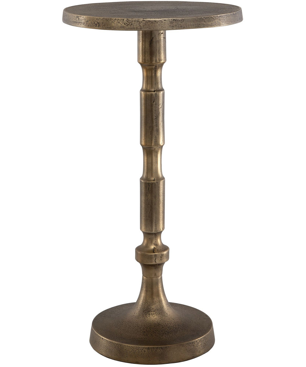 Drink Table in Textured Aluminum and Antique Brass