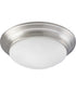 1-Light Alabaster Glass 11-1/2" Close-to-Ceiling Brushed Nickel