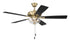 EOS 2 Light Clear Bowl 52" Ceiling Fan 2-Light Fan Satin Brass