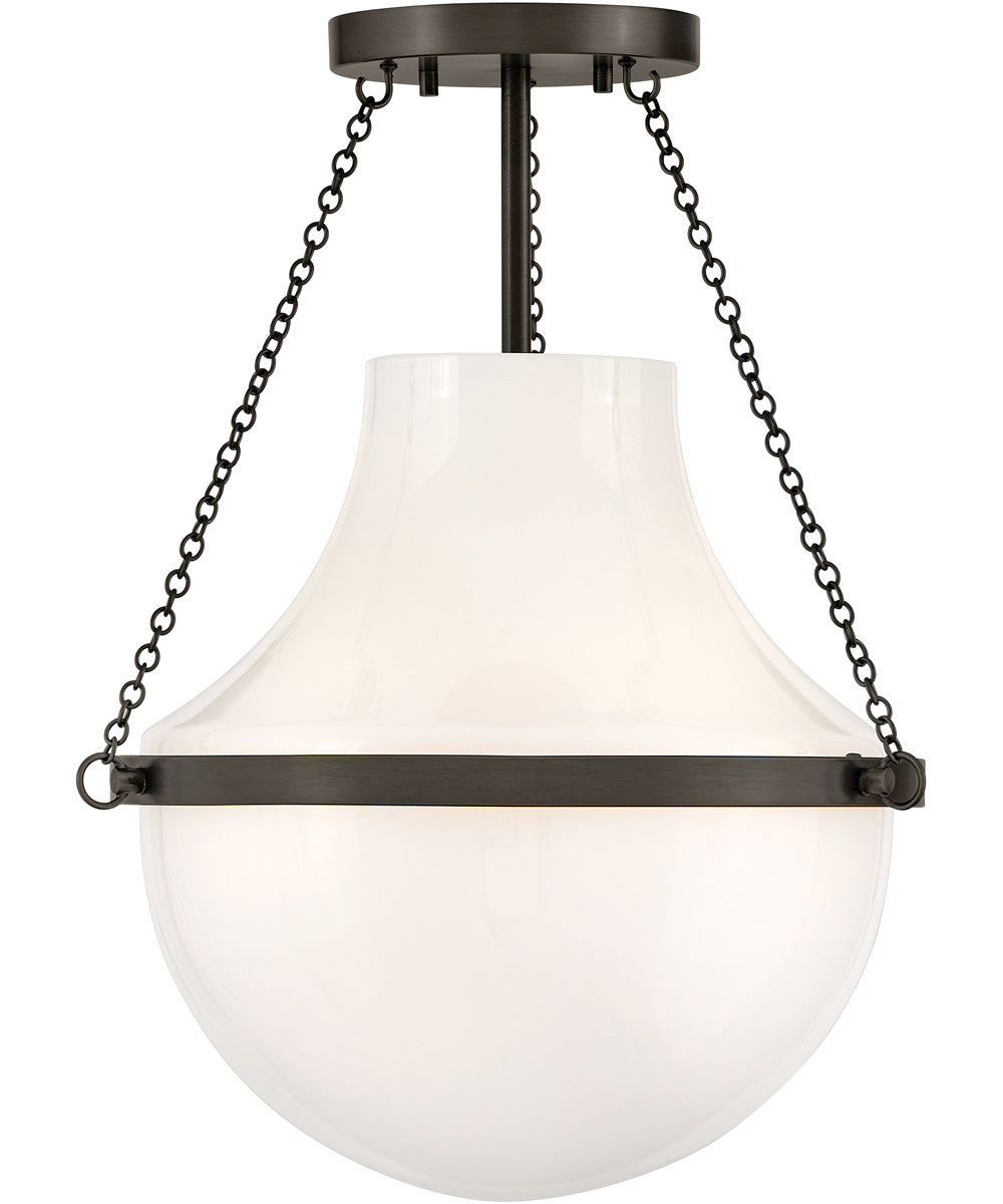 Collins 1-Light Medium Semi-Flush Mount in Black Oxide