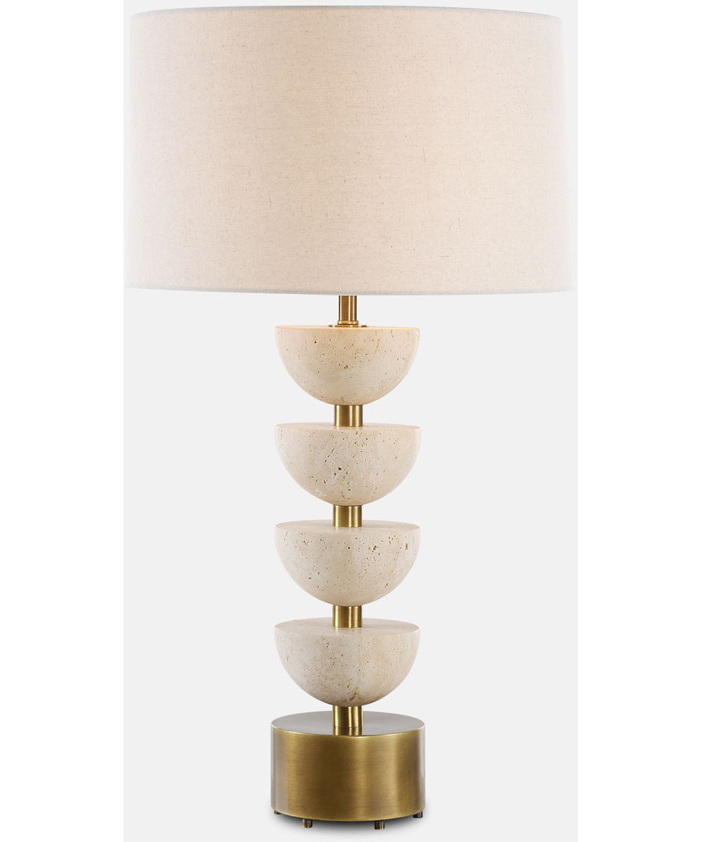 Hemisphere Travertine Table Lamp