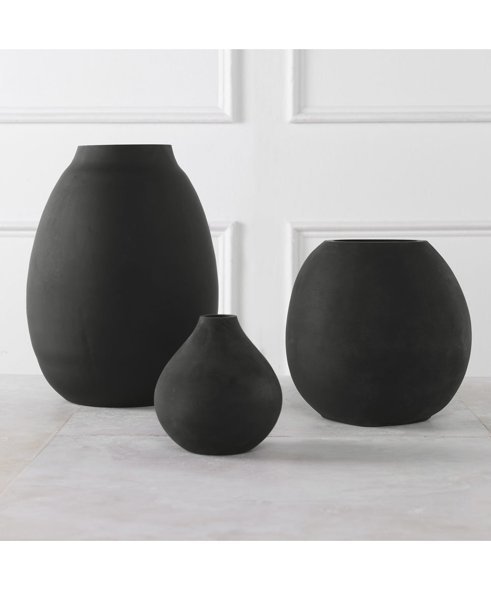 Hearth Matte Black Vases, Set of 3