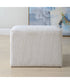 Rectangular Bench with Channeled Off-White Upholstery