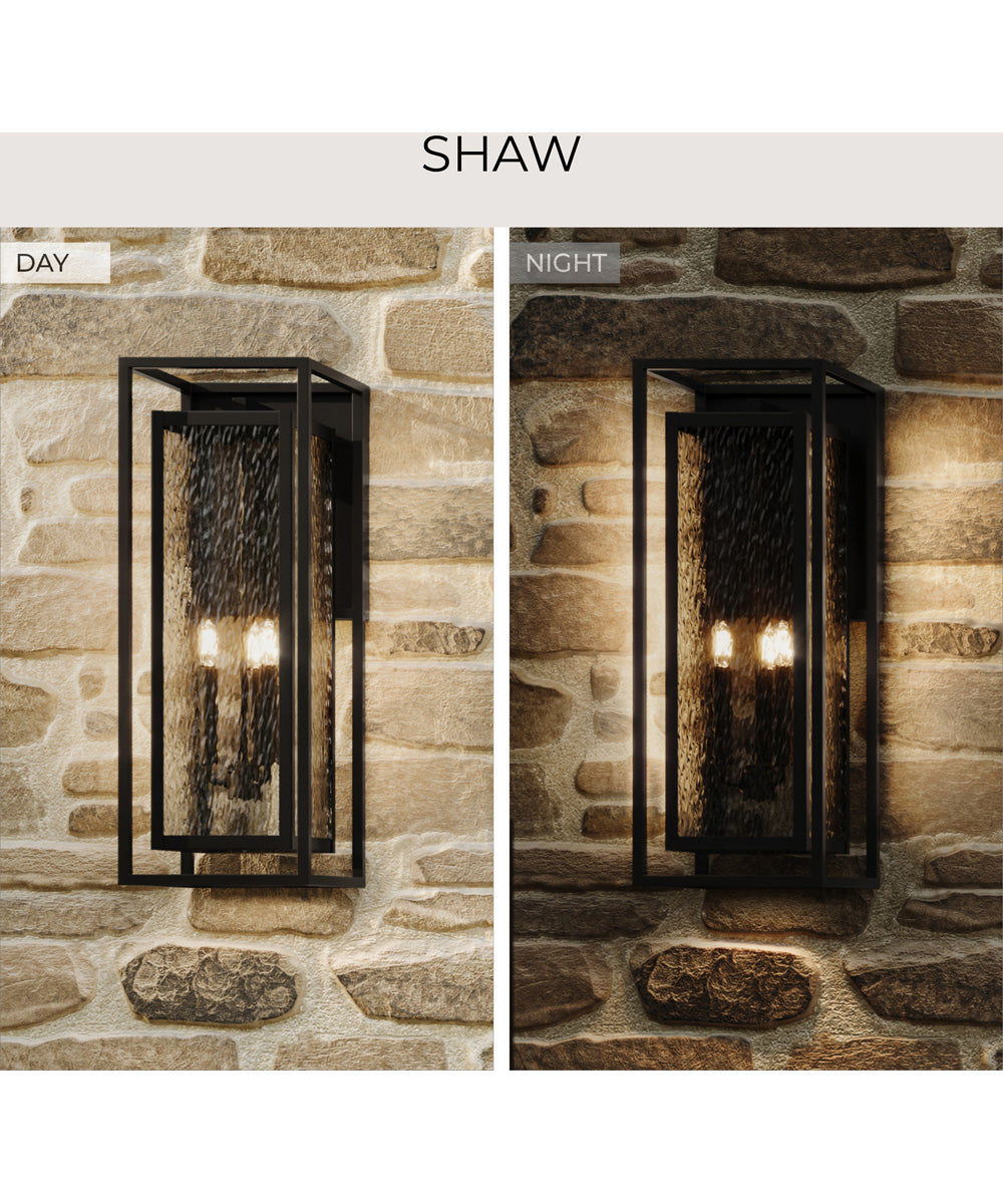 Shaw 25 inch 1 Light Outdoor Wall Light with Clear Glass Textured Black