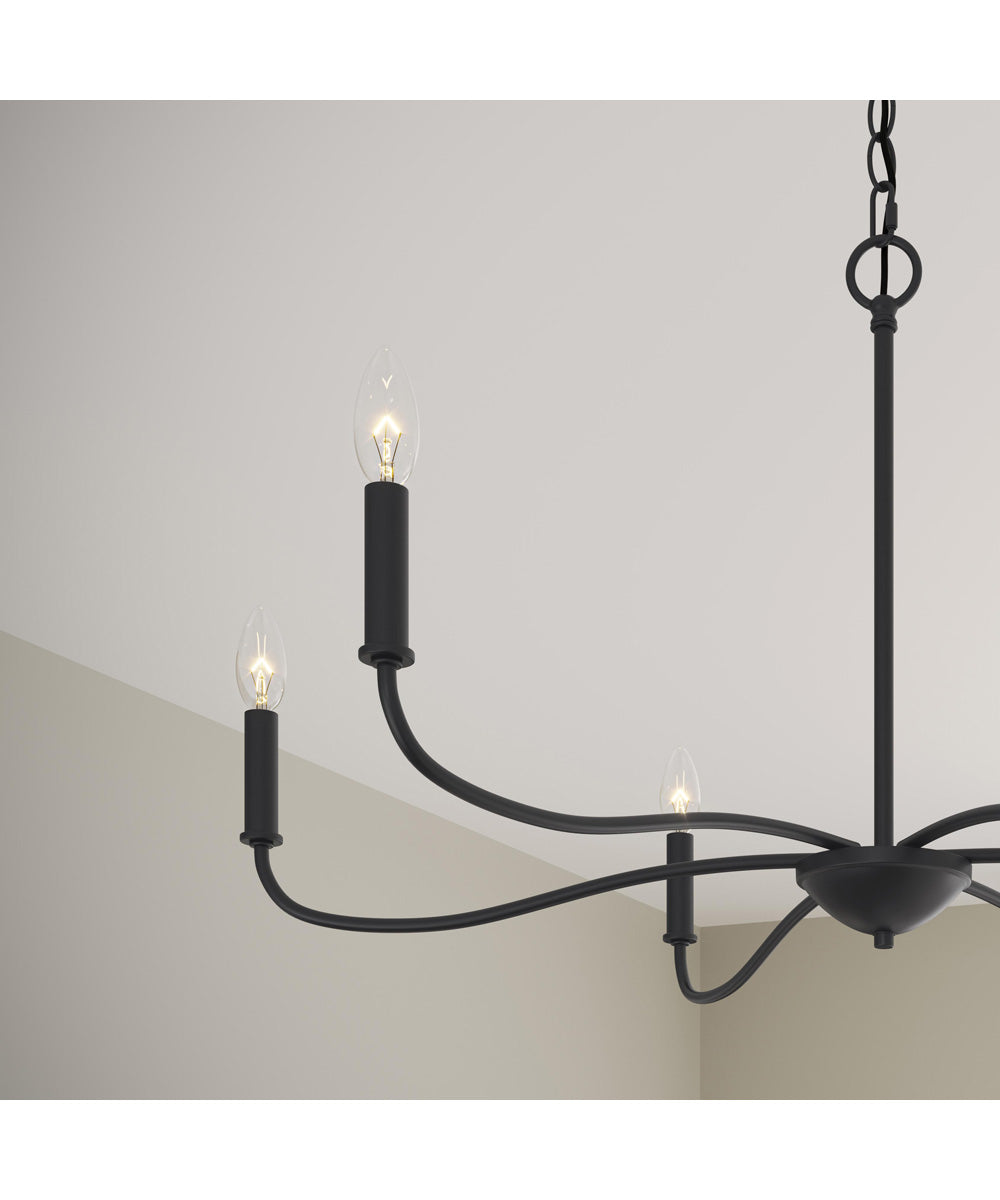 Ilia 6-Light Large Chandelier Matte Black