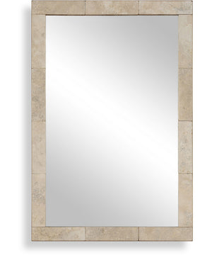 Pave Rectangular Travertine Mirror