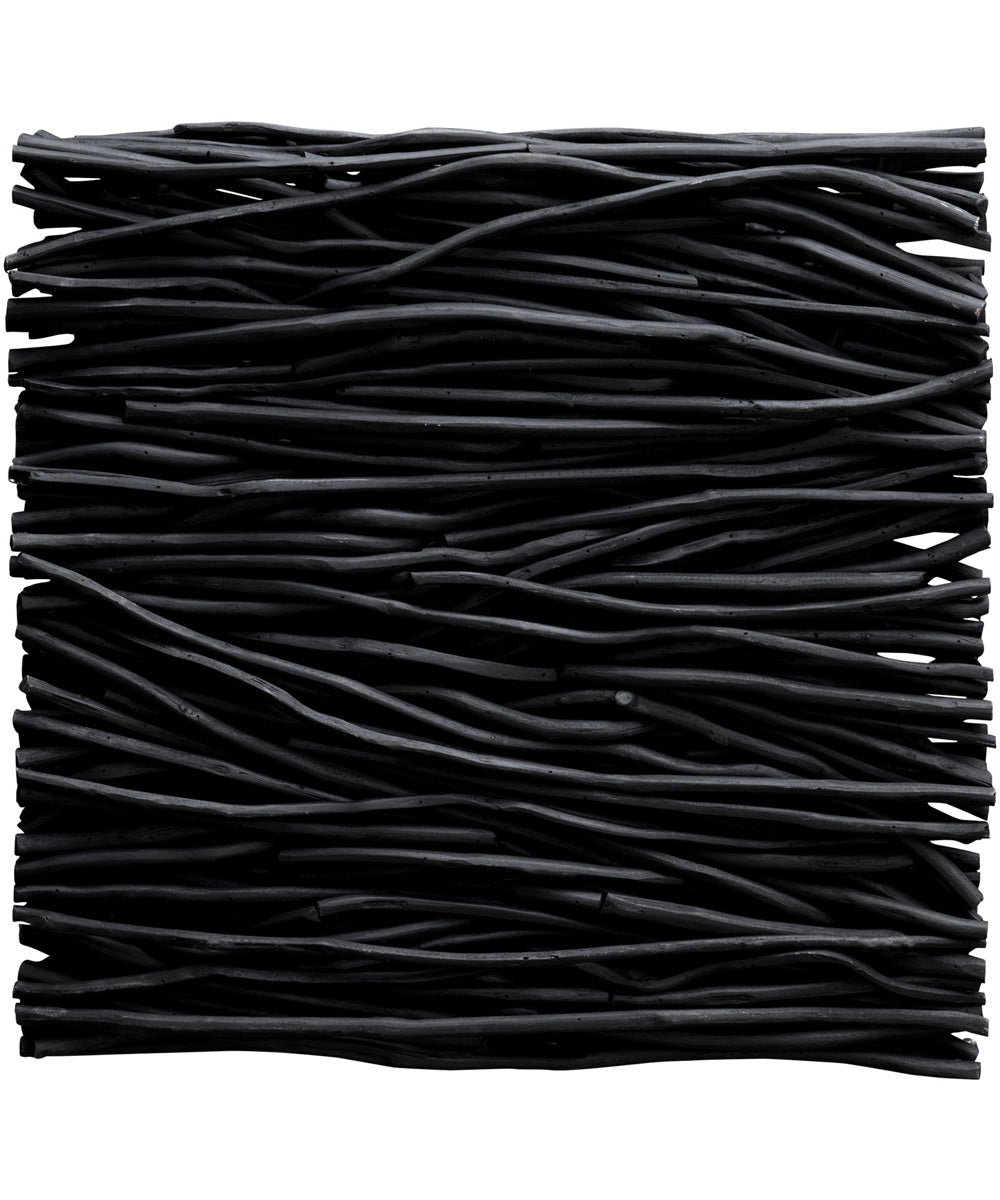 Gathered Teak Square Black Wood Wall Decor