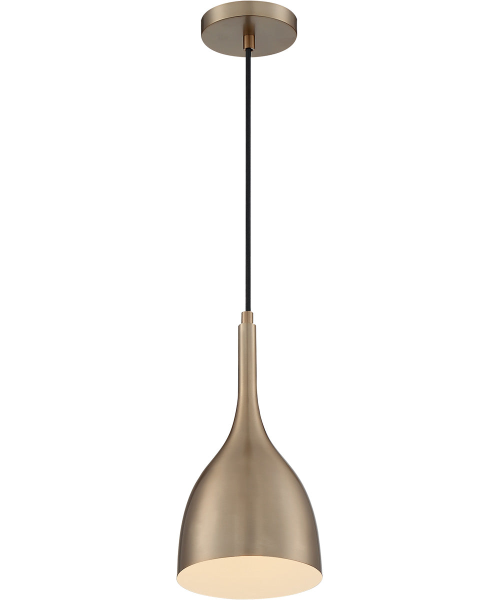 7"W Bellcap 1-Light Pendant Burnished Brass