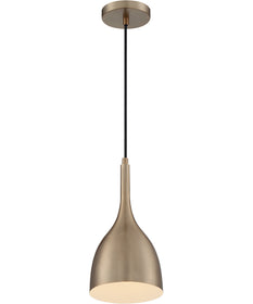 7"W Bellcap 1-Light Pendant Burnished Brass