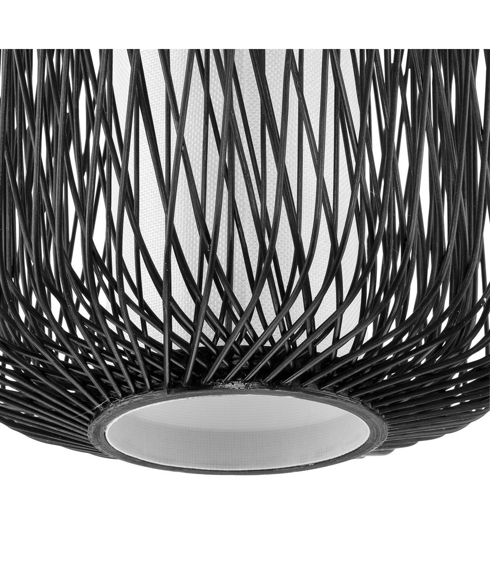 Cordova 1-Light Mini-Pendant Black Rattan