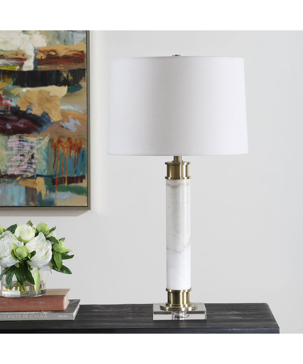Plinth White Marble Table Lamp