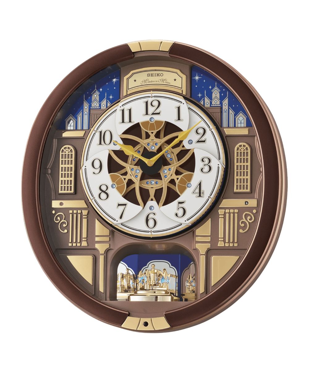 16"H Melodies in Motion Clock  with Rotating Pendulum and 18 Hi-Fi Melodies