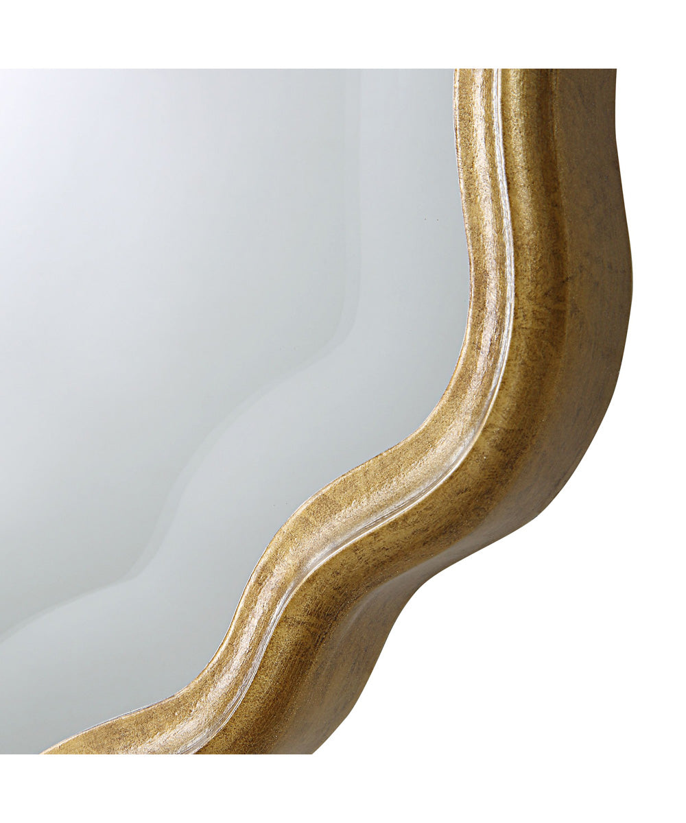 22x33" Wall Mirror in Gold with an Amber Glaze