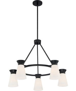 27"W Caleta 5-Light Chandelier Black