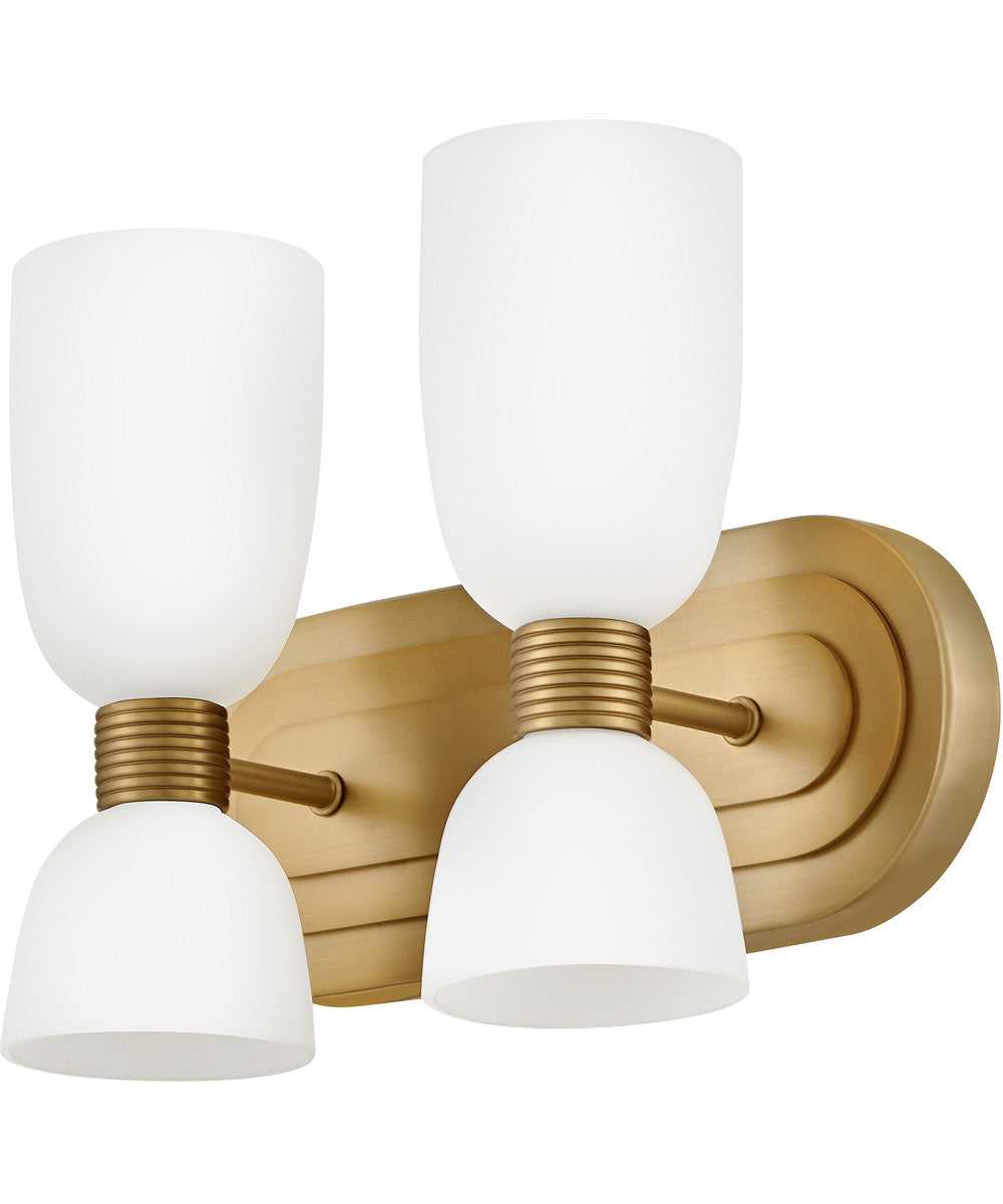 Tallulah 4-Light Small Two Light Vanity in Lacquered Brass